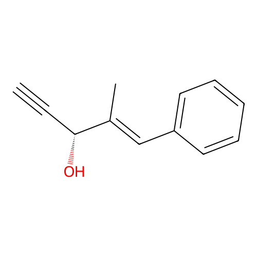 1-Penten-4-yn-3-ol, 2-methyl-1-phenyl-, (R-(E))- structure