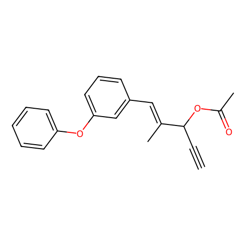 1-Penten-4-yn-3-ol, 2-methyl-1-(3-phenoxyphenyl)-, acetate, (E)- structure