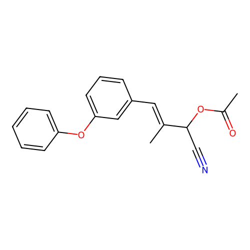 3-Butenenitrile, 2-(acetyloxy)-3-methyl-4-(3-phenoxyphenyl)-, (E)- structure