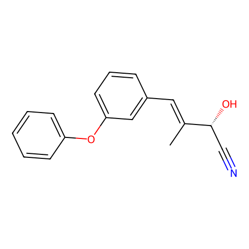 3-Butenenitrile, 2-hydroxy-3-methyl-4-(3-phenoxyphenyl)-, (S-(E))- structure