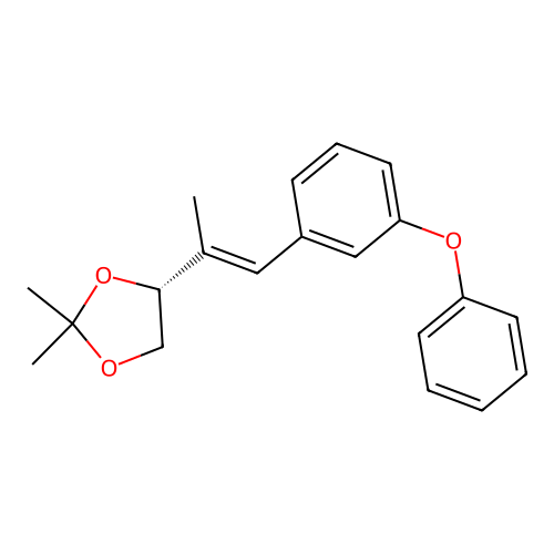 1,3-Dioxolane, 2,2-dimethyl-4-(1-methyl-2-(3-phenoxyphenyl)ethenyl)-, (R-(E))- structure