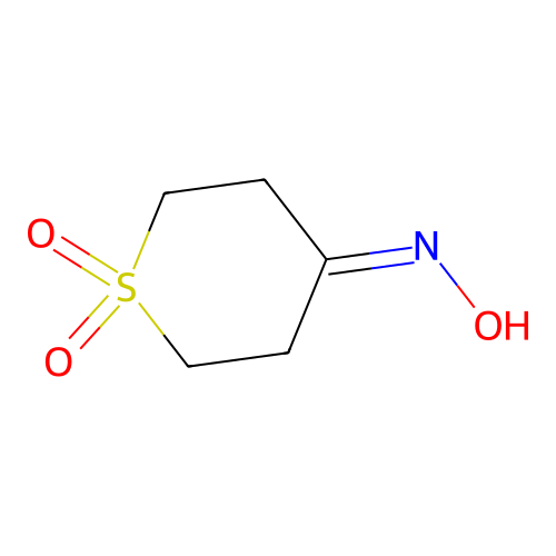 4-(Hydroxyimino)tetrahydro-2H-thiopyran 1,1-dioxide structure