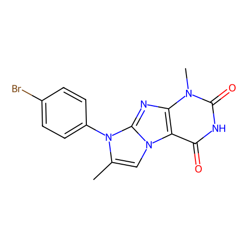 6-(4-bromophenyl)-4,7-dimethylpurino[7,8-a]imidazole-1,3-dione structure