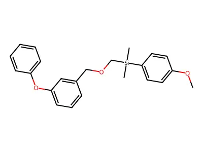 Silane, (4-methoxyphenyl)dimethyl(((3-phenoxyphenyl)methoxy)methyl)- structure