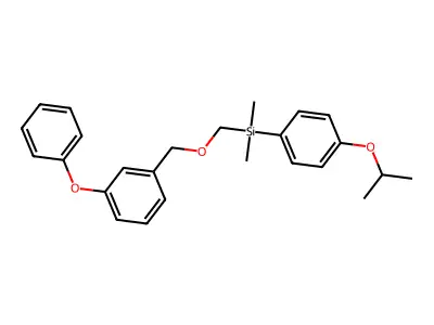 Silane, dimethyl(4-(1-methylethoxy)phenyl)(((3-phenoxyphenyl)methoxy)methyl)- structure