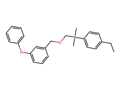 Silane, (4-ethylphenyl)dimethyl(((3-phenoxyphenyl)methoxy)methyl)- structure