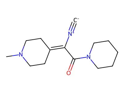 Piperidine, 1-(isocyano(1-methyl-4-piperidinyldene)acetyl)- structure