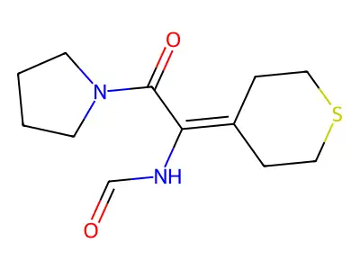 Formamide, N-(2-oxo-2-(1-pyrrolidinyl)-1-(tetrahydro-4H-thiopyran-4-ylidene)ethyl)- structure