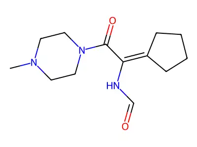 Formamide, N-(1-cyclopentylidene-2-(4-methyl-1-piperazinyl)-2-oxoethyl)- structure
