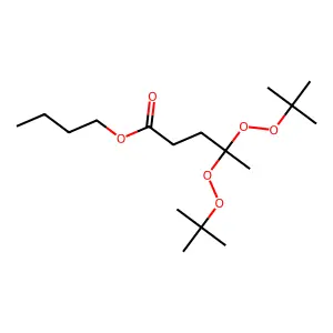 Pentanoic acid, 4,4-bis((1,1-dimethylethyl)dioxy)-, butyl ester structure