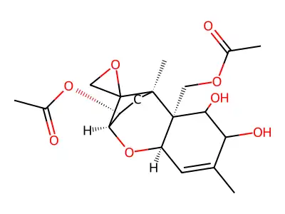 7,8-Dihydroxy-12,13-epoxytrichothec-9-ene-3,15-diyl diacetate structure
