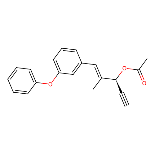 1-Penten-4-yn-3-ol, 2-methyl-1-(3-phenoxyphenyl)-, acetate, (S-(E))- structure