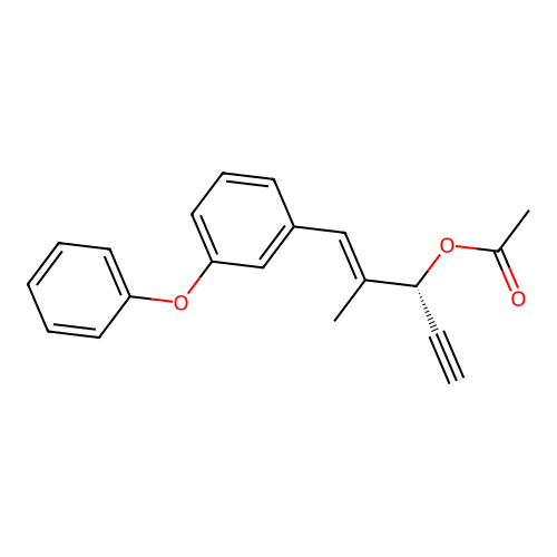 1-Penten-4-yn-3-ol, 2-methyl-1-(3-phenoxyphenyl)-, acetate, (R-(E))- structure
