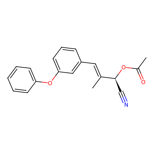 3-Butenenitrile, 2-(acetyloxy)-3-methyl-4-(3-phenoxyphenyl)-, (R-(E))- structure