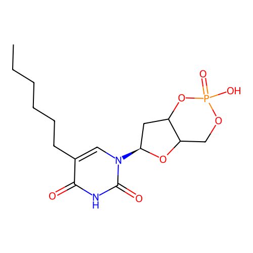 5-n-Hexyl-2'-deoxyuridine 3',5'-Cyclic Monophospate structure