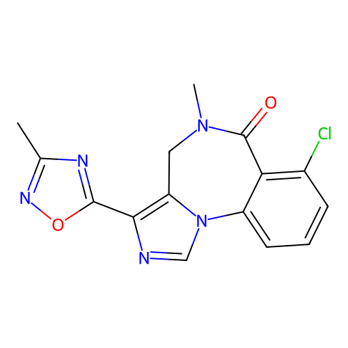 6H-Imidazo(1,5-a)(1,4)benzodiazepin-6-one, 4,5-dihydro-7-chloro-5-methyl-3-(3-methyl-1,2,4-oxadiazol-5-yl)- structure