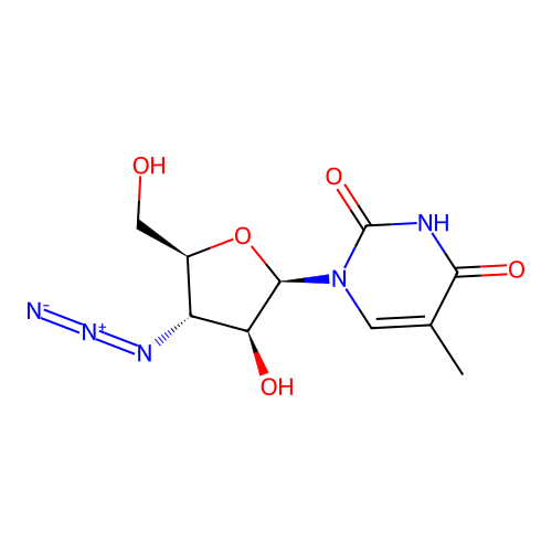 3'-Azido-3'-deoxyarabinothymidine structure