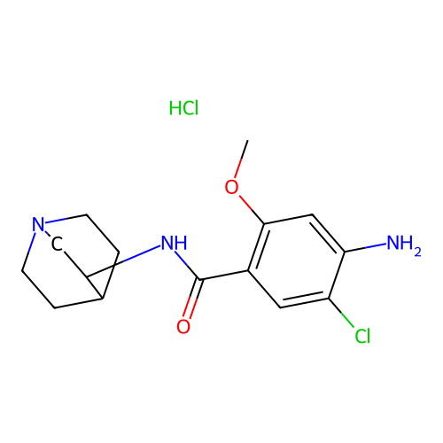 Zacopride hydrochloride anhydrous structure