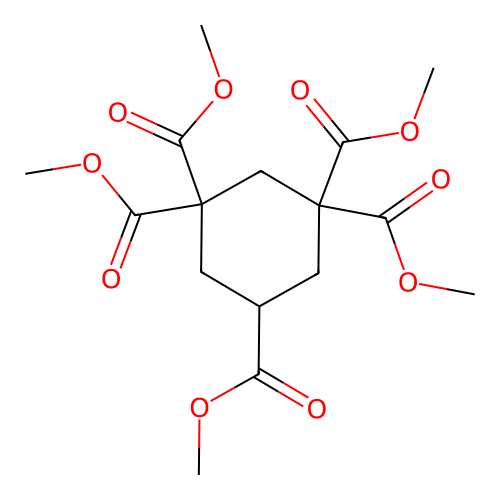 Pentamethyl cyclohexane-1,1,3,3,5-pentacarboxylate structure