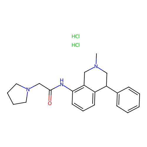 1-Pyrrolidineacetamide, N-(1,2,3,4,-tetrahydro-2-methyl-4-phenyl-8-isoquinolyl)-, dihydrochloride structure