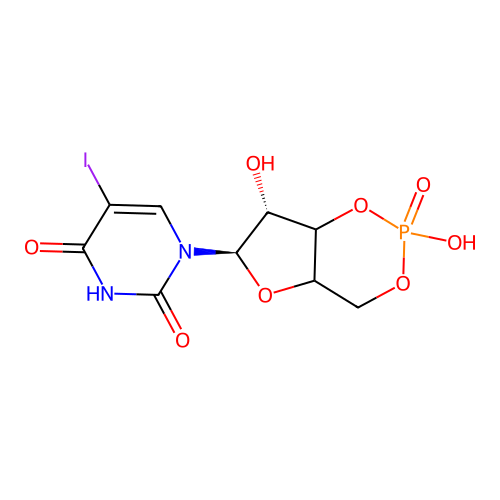 5-Iodouridine 3',5'-cyclic monnophosphate structure