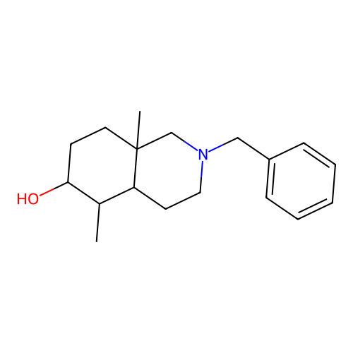 2-Benzyl-5,8a-dimethyl-1,3,4,4a,5,6,7,8-octahydroisoquinolin-6-ol structure