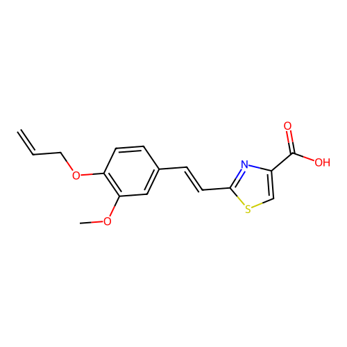 4-Thiazolecarboxylic acid, 2-(2-(3-methoxy-4-(2-propenyloxy)phenyl)ethenyl)- structure