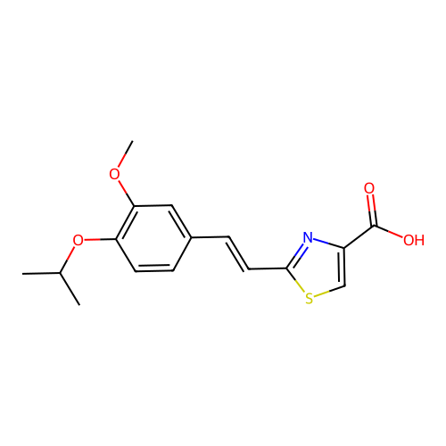4-Thiazolecarboxylic acid, 2-(2-(3-methoxy-4-(1-methylethoxy)phenyl)ethenyl)- structure