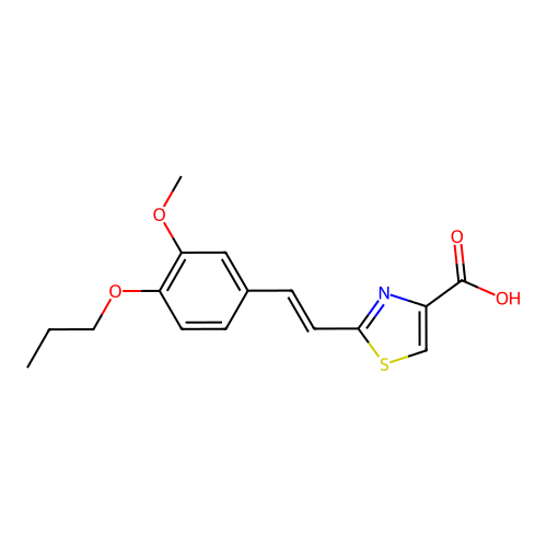 4-Thiazolecarboxylic acid, 2-(2-(3-methoxy-4-propoxyphenyl)ethenyl)- structure