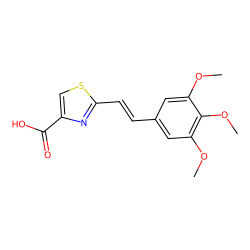 4-Thiazolecarboxylic acid, 2-(2-(3,4,5-trimethoxyphenyl)ethenyl)- structure