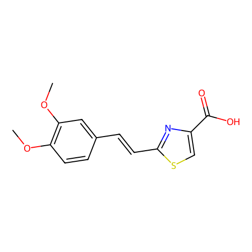 4-Thiazolecarboxylic acid, 2-(2-(3,4-dimethoxyphenyl)ethenyl)- structure
