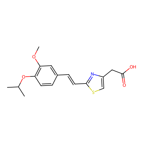 4-Thiazoleacetic acid, 2-(2-(3-methoxy-4-(1-methylethoxy)phenyl)ethenyl)- structure