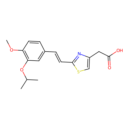 4-Thiazoleacetic acid, 2-(2-(4-methoxy-3-(1-methylethoxy)phenyl)ethenyl)- structure
