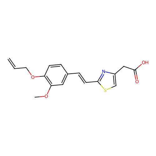 Thiazole-4-acetic acid, 2-(4-(allyloxy)-3-methoxystyryl)- structure