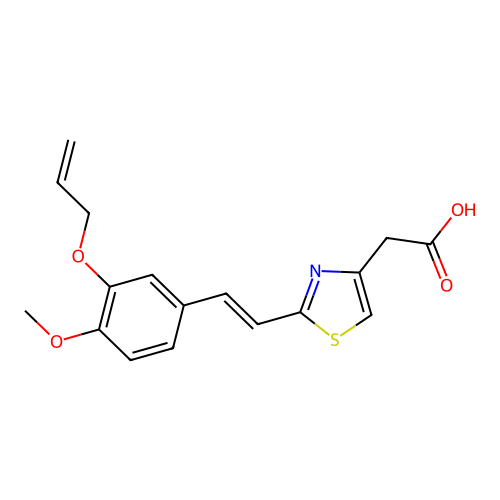 4-Thiazoleacetic acid, 2-(2-(4-methoxy-3-(2-propenyloxy)phenyl)ethenyl)- structure