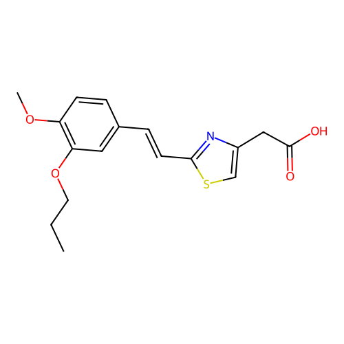 Thiazole-4-acetic acid, 2-((4-methoxy-3-propoxy)styryl)- structure