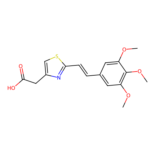 4-Thiazoleacetic acid, 2-(2-(3,4,5-trimethoxyphenyl)ethenyl)- structure