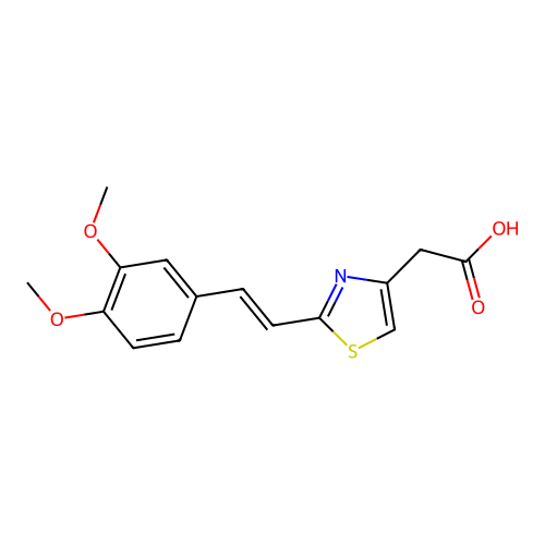 4-Thiazoleacetic acid, 2-(2-(3,4-dimethoxyphenyl)ethenyl)- structure