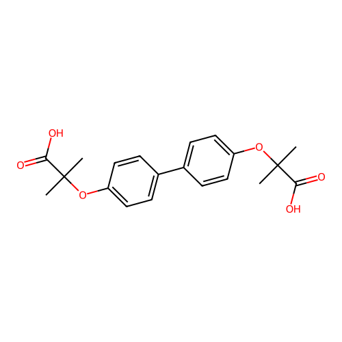 Propionic acid, 2,2'-(biphenyl-4,4'-ylenedioxy)bis(2-methyl- structure