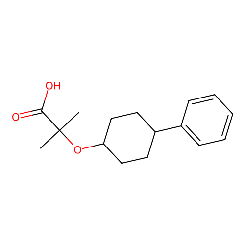 Propionic acid, 2-methyl-2-((4-phenylcyclohexyl)oxy)- structure