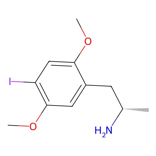 Benzeneethanamine, 4-iodo-2,5-dimethoxy-alpha-methyl-, (alphaS)- structure