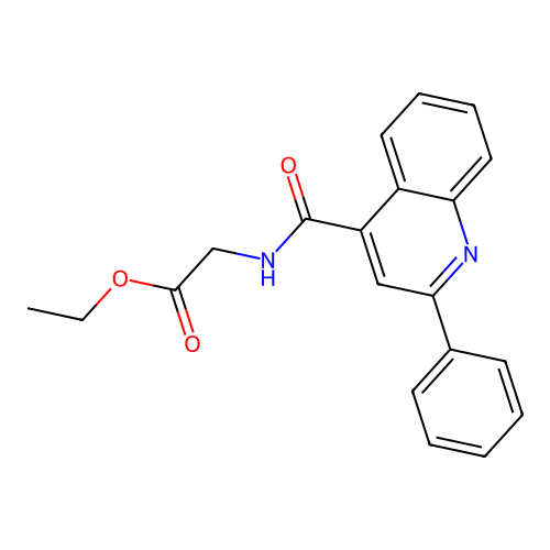 Ethyl 2-[(2-phenylquinoline-4-carbonyl)amino]acetate structure