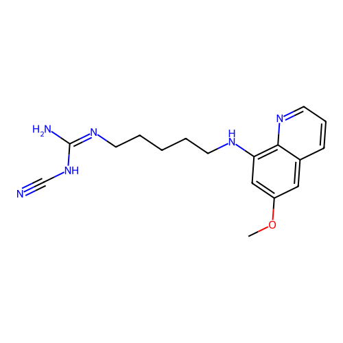 N-Cyano-N'-(5-((6-methoxy-8-quinolinyl)amino)pentyl)guanidine structure