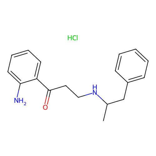 Propiophenone, 2'-amino-3-((alpha-methylphenethyl)amino)-, monohydrochloride structure