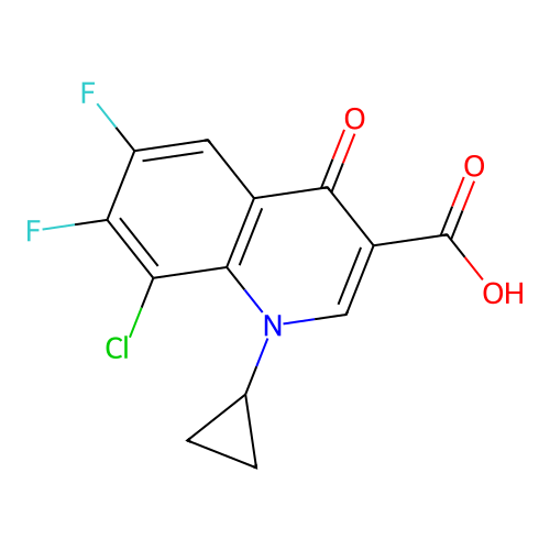 8-Chloro-1-cyclopropyl-6,7-difluoro-4-oxo-1,4-dihydroquinoline-3-carboxylic acid structure