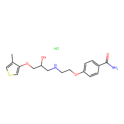 4-(2-((2-Hydroxy-3-((4-methyl-3-thienyl)oxy)propyl)amino)ethoxy)benzamide hydrochloride structure