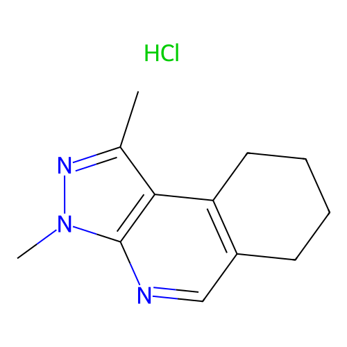3H-Pyrazolo(3,4-c)isoquinoline, 6,7,8,9-tetrahydro-1,3-dimethyl-, monohydrochloride structure