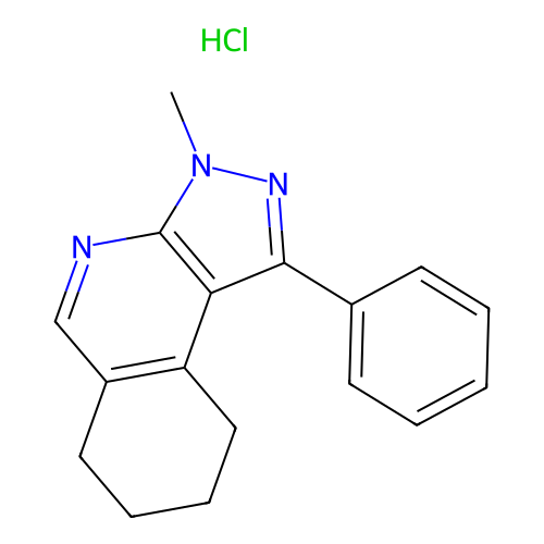 3H-Pyrazolo(3,4-c)isoquinoline, 6,7,8,9-tetrahydro-3-methyl-1-phenyl-, monohydrochloride structure