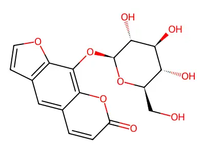 7H-Furo(3,2-g)(1)benzopyran-7-one, 9-(beta-D-glucopyranosyloxy)- structure