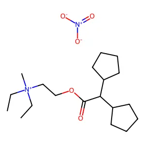 Ammonium, diethyl(2-hydroxyethyl)methyl-, nitrate, dicyclopentylacetate structure